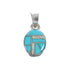 Southwestern Authentic Sterling Silver Turquoise Opal Pendant JX124591
